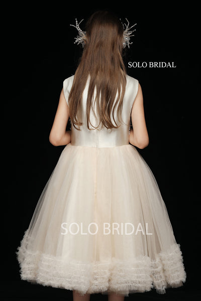 Light Champagne Princess Flower Girl Dress