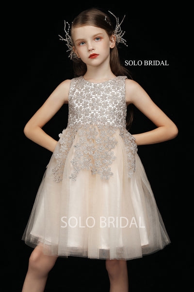 Light Champagne Flower Girl Dress