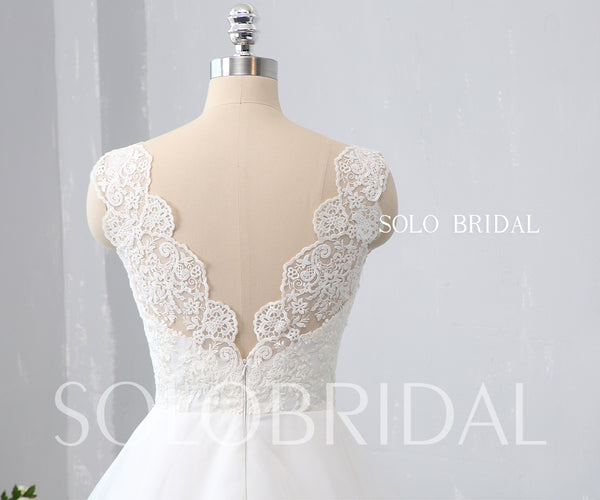 Ivory A Line Wedding Dress with Cotton Lace
