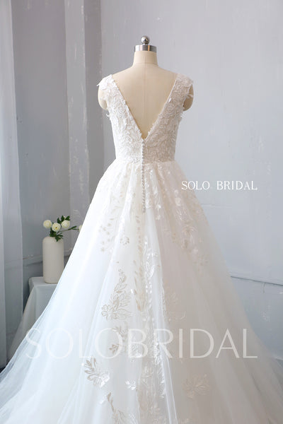 Ivory Tulle Wedding Dress with Cotton Lace