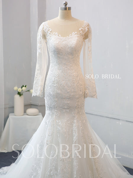 Ivory Lace Mermaid Wedding Dress