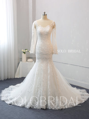 Ivory Lace Mermaid Wedding Dress