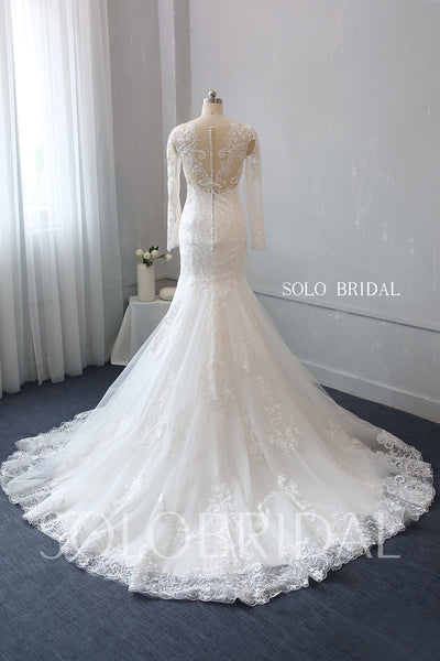 Ivory Lace Mermaid Wedding Dress