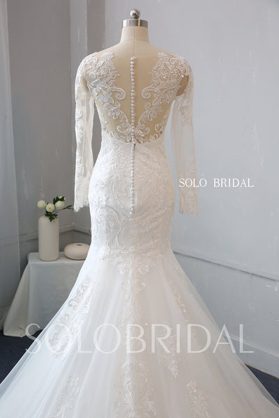 Ivory Lace Mermaid Wedding Dress