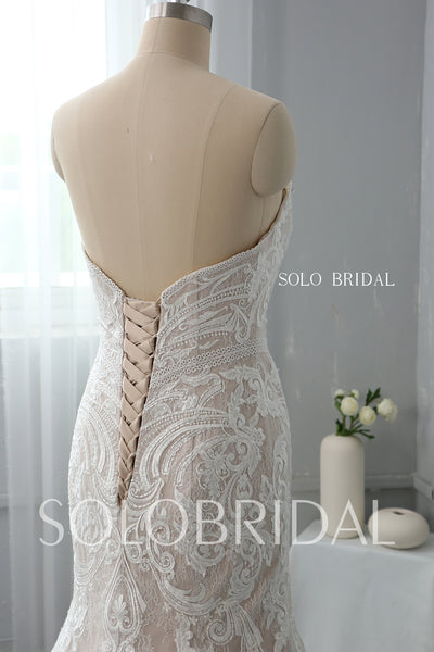 Strapless Fit and Flare Wedding Dress with Chapel Train