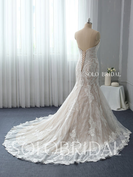 Strapless Fit and Flare Wedding Dress with Chapel Train
