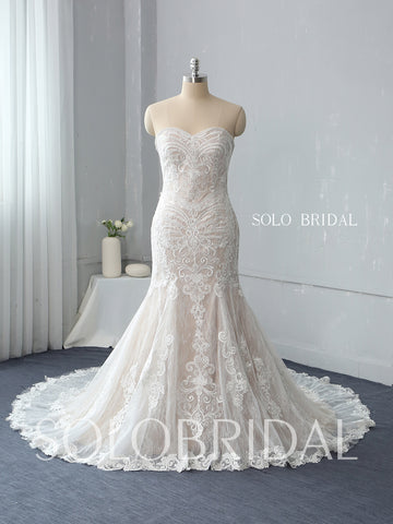 Strapless Fit and Flare Wedding Dress with Chapel Train