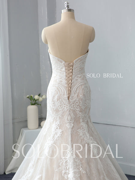 Strapless Fit and Flare Wedding Dress with Chapel Train