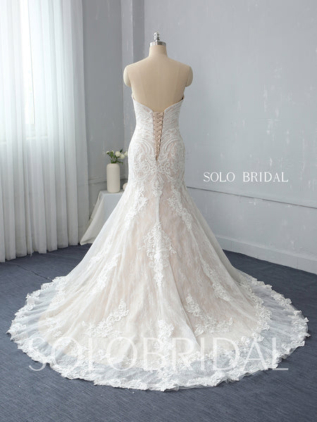 Strapless Fit and Flare Wedding Dress with Chapel Train
