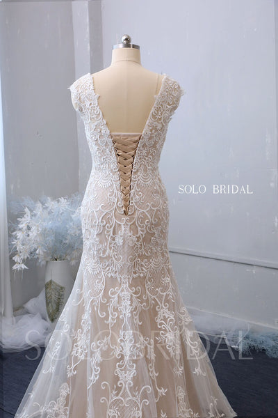 Fit and Flare Sweetheart Wedding Dress with Court Train