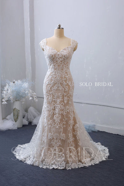 Fit and Flare Sweetheart Wedding Dress with Court Train