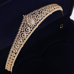 Luxury Cubic Zirconia Princess Bridal Tiara - Silver or Gold
