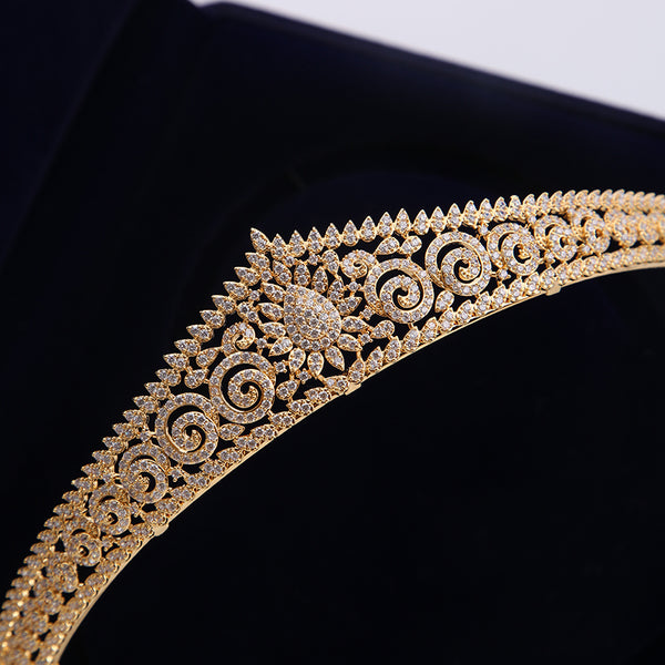 Luxury Cubic Zirconia Princess Bridal Tiara - Silver or Gold